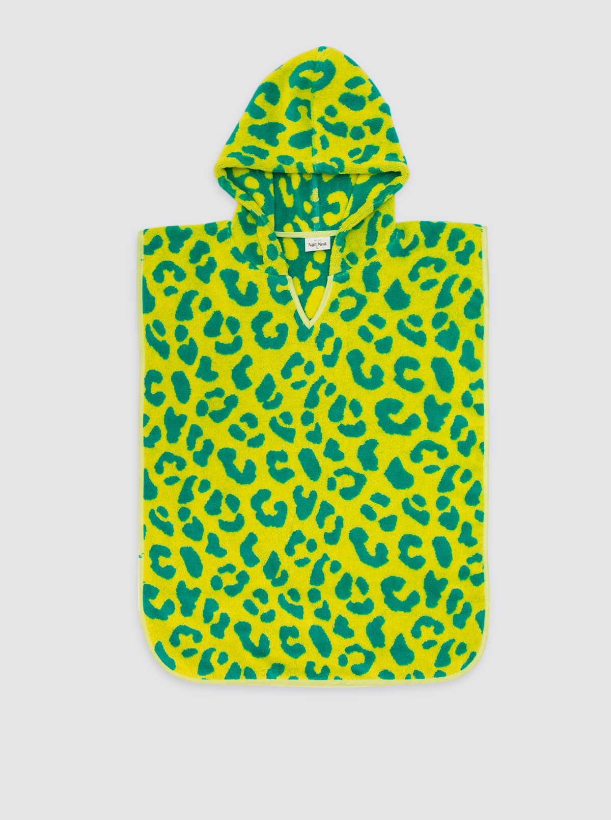 Poncho de plage jaune à imprimé animal
