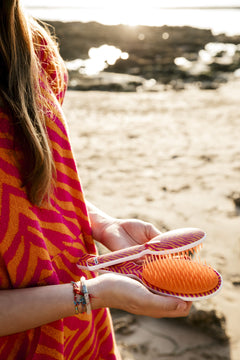 Pinceau ovale à motif animal rose