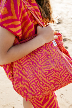 Bolsa de Playa Pequeña Animal Print Rosa