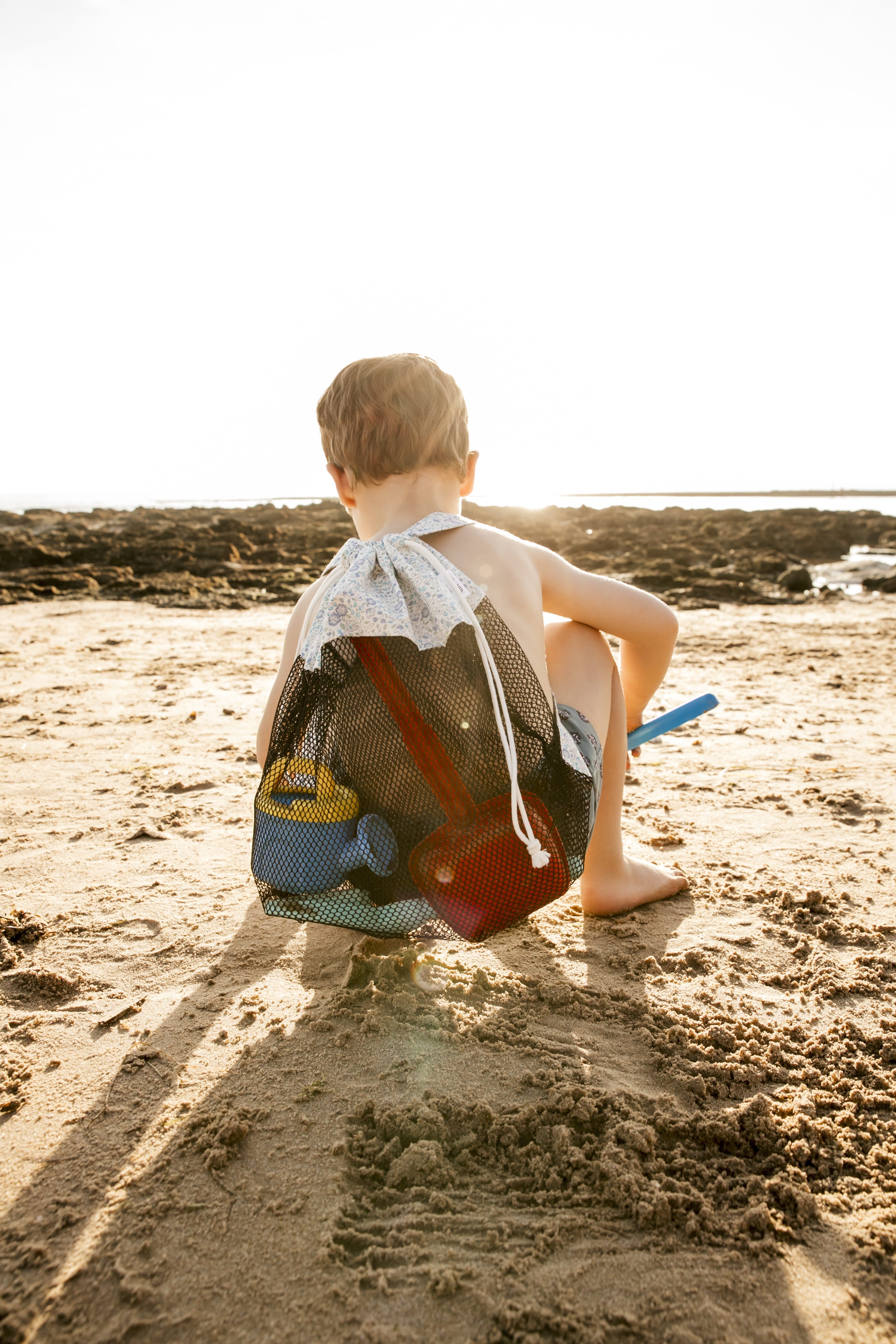Catalina Light Blue Floral Mesh Backpack