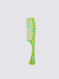 Yellow Animal Print Deshedding Comb