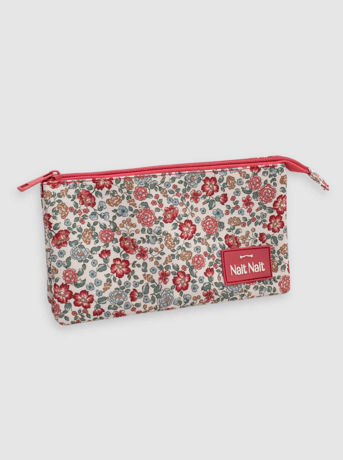 Nina Flowers Burgundy Pencil Case