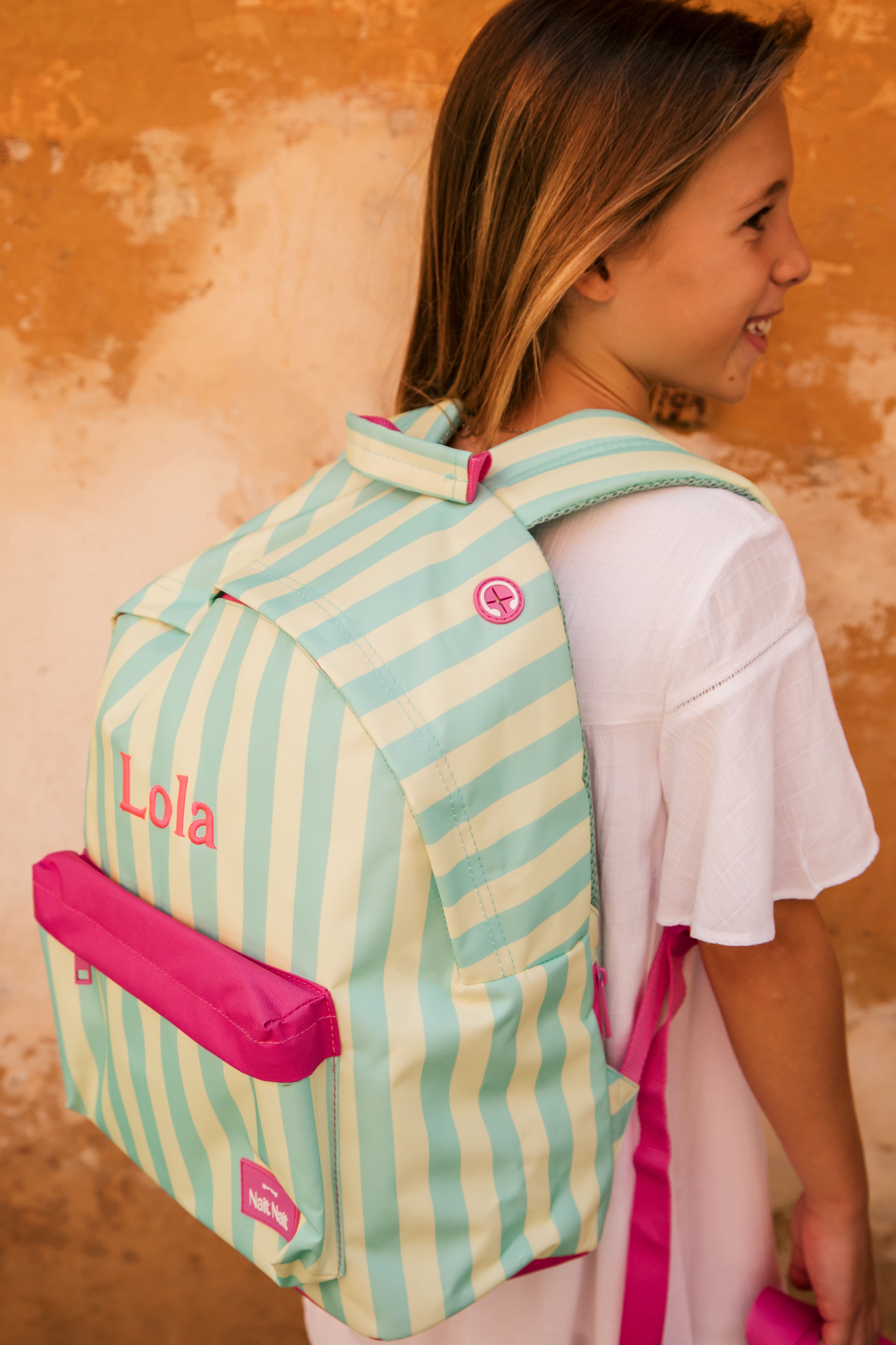 Grand sac à dos pour ordinateur portable à rayures jaunes