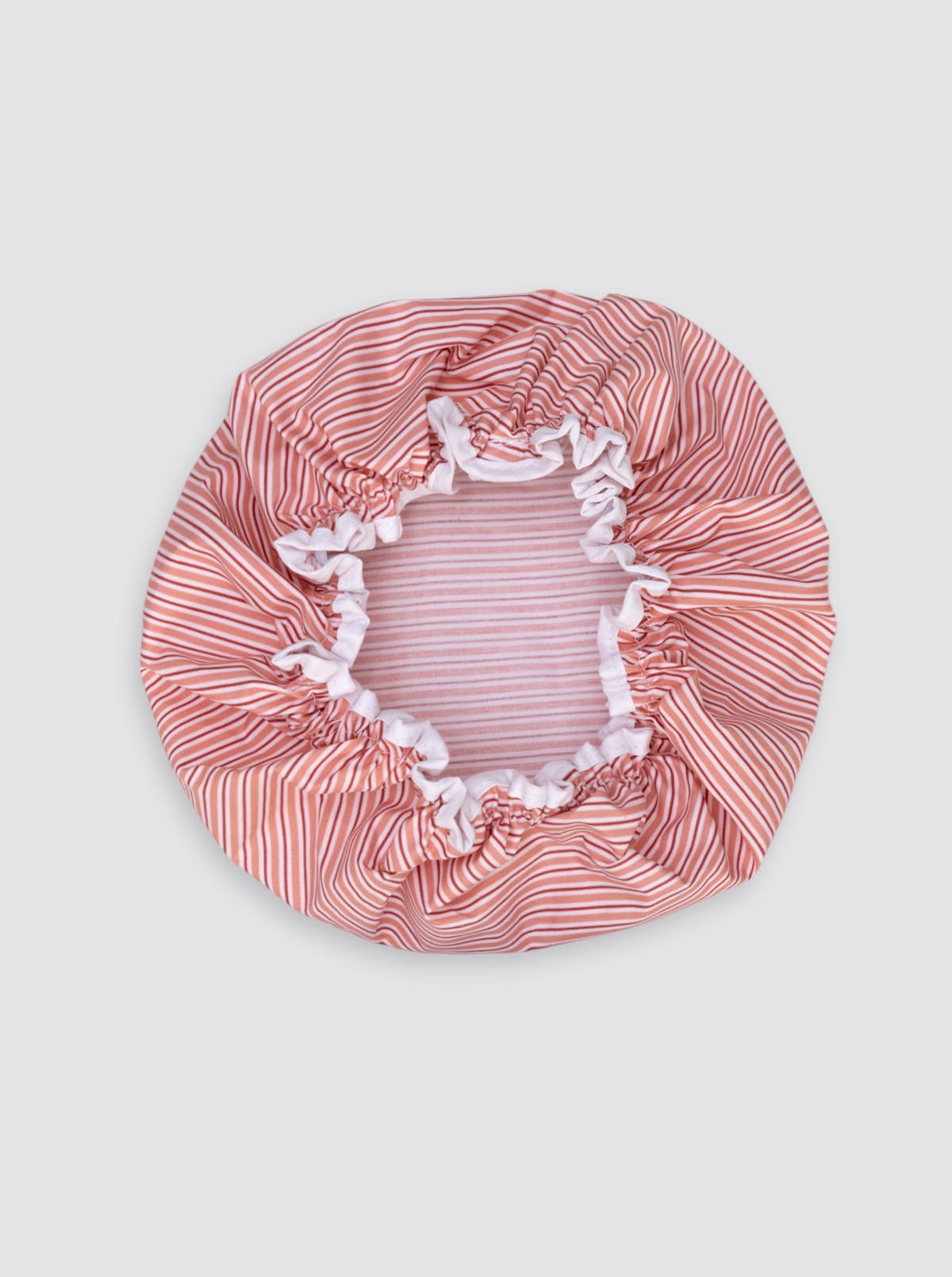 Pink Double Stripe Shower Cap