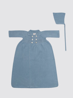 Cotton Sack Coat + Blue Hat