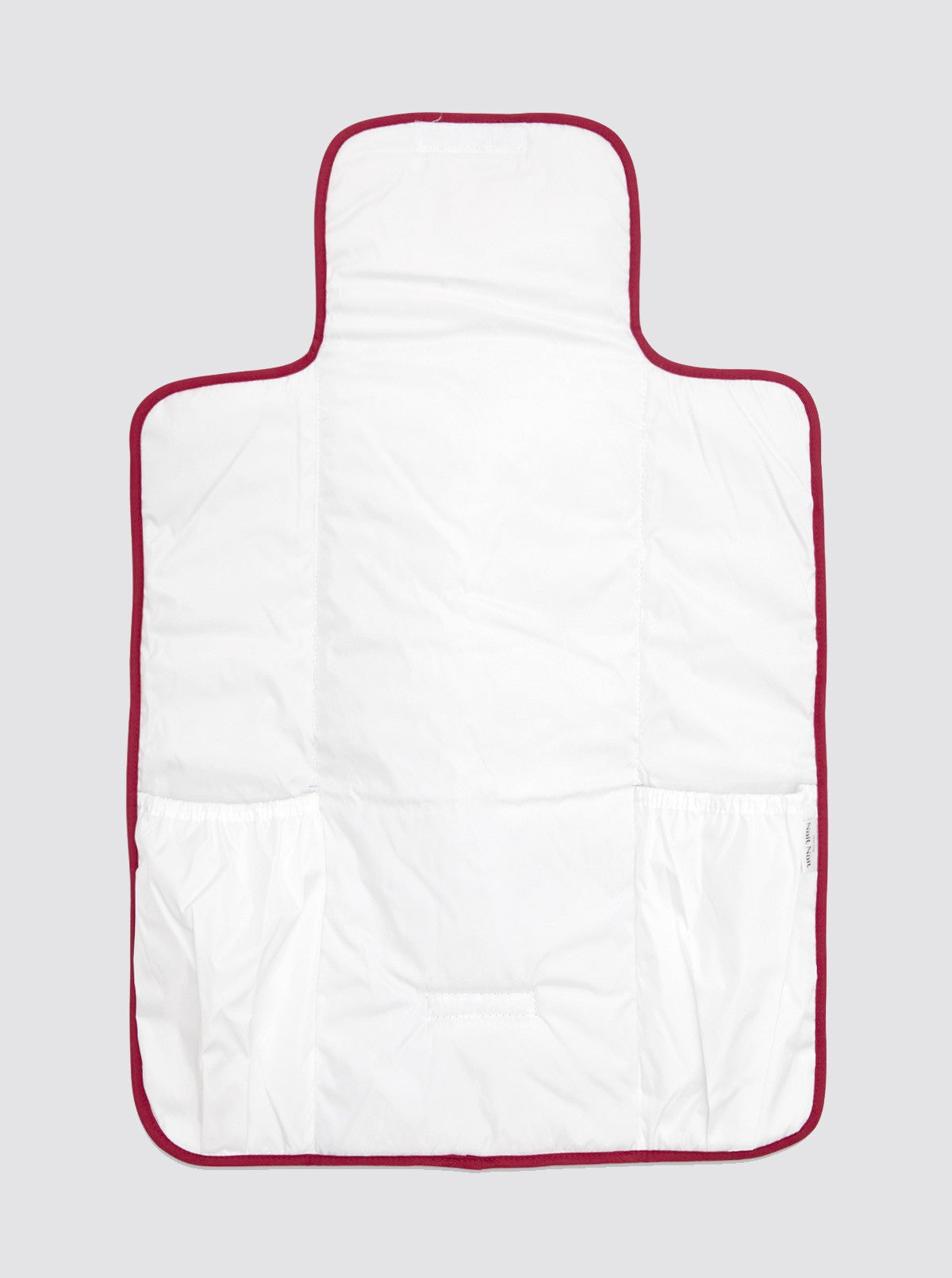 Matelas à langer imperméable avec poches, blanc et bordeaux