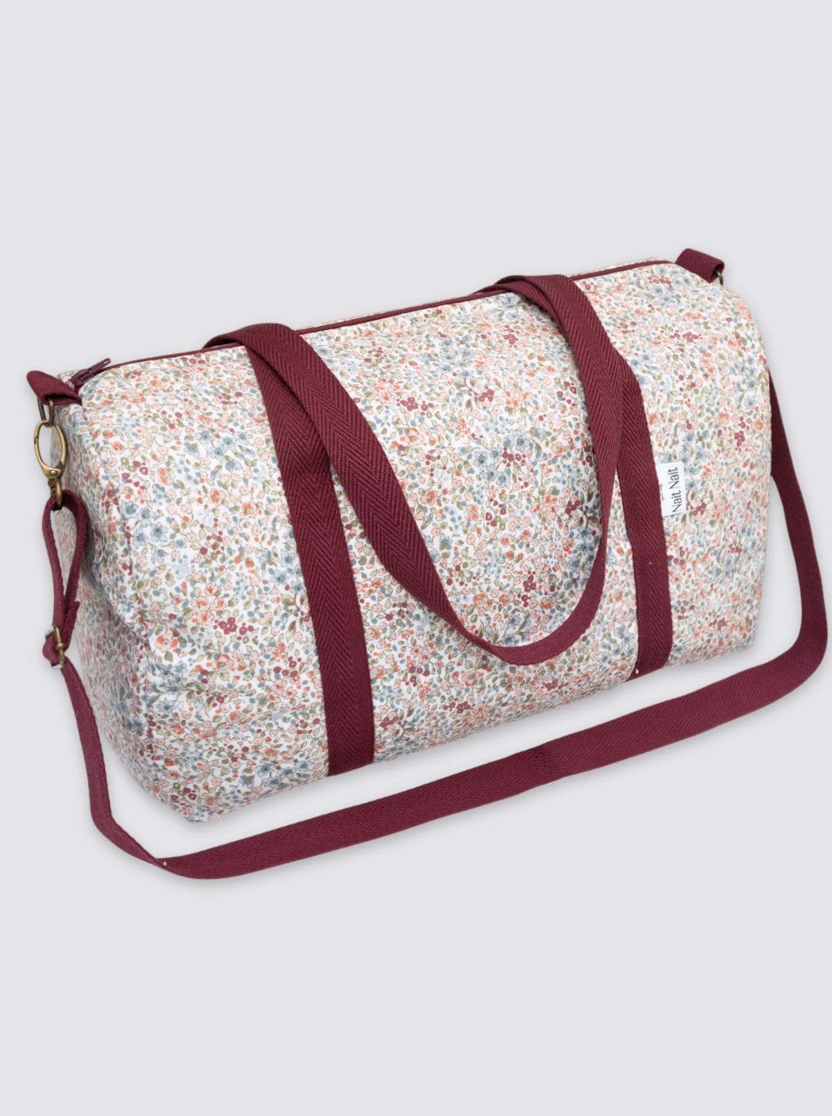 White Burgundy Waterproof Travel Bag