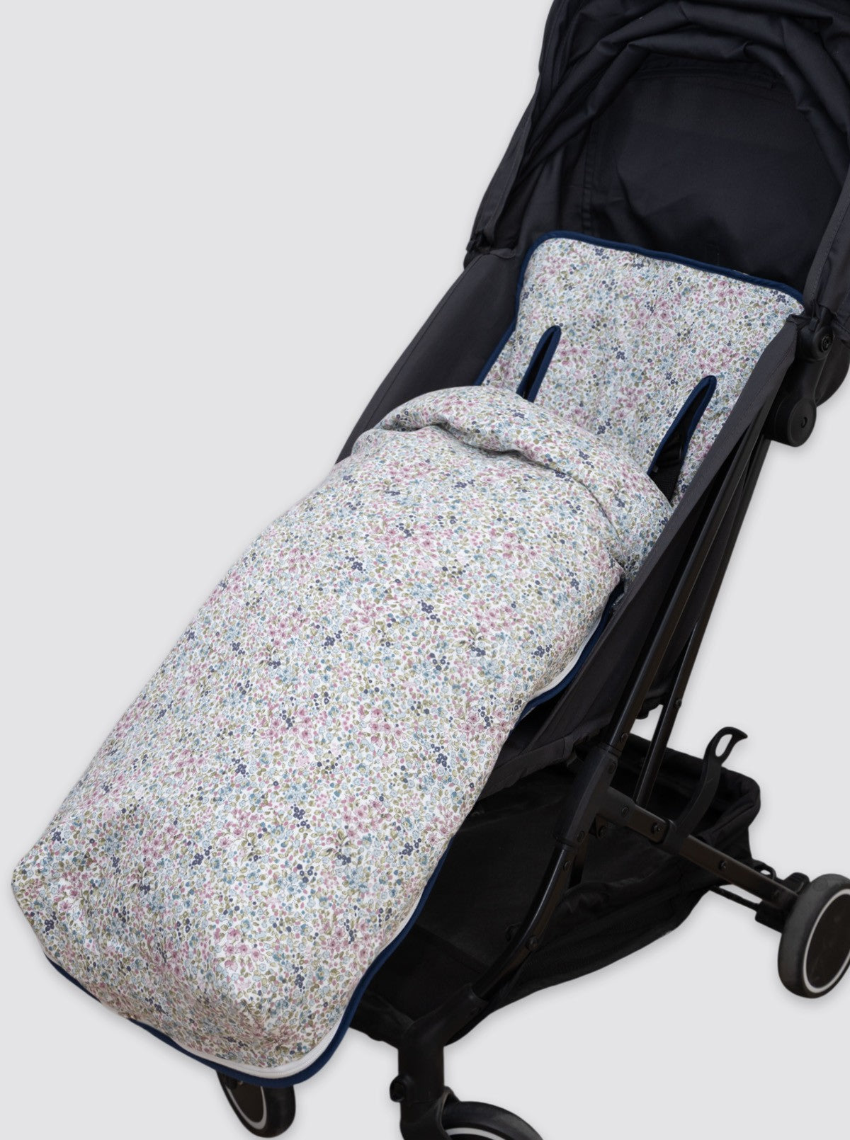 umbrella stroller footmuff White and Blue Lightweight Stroller Cover with Footmuff – NaitNait