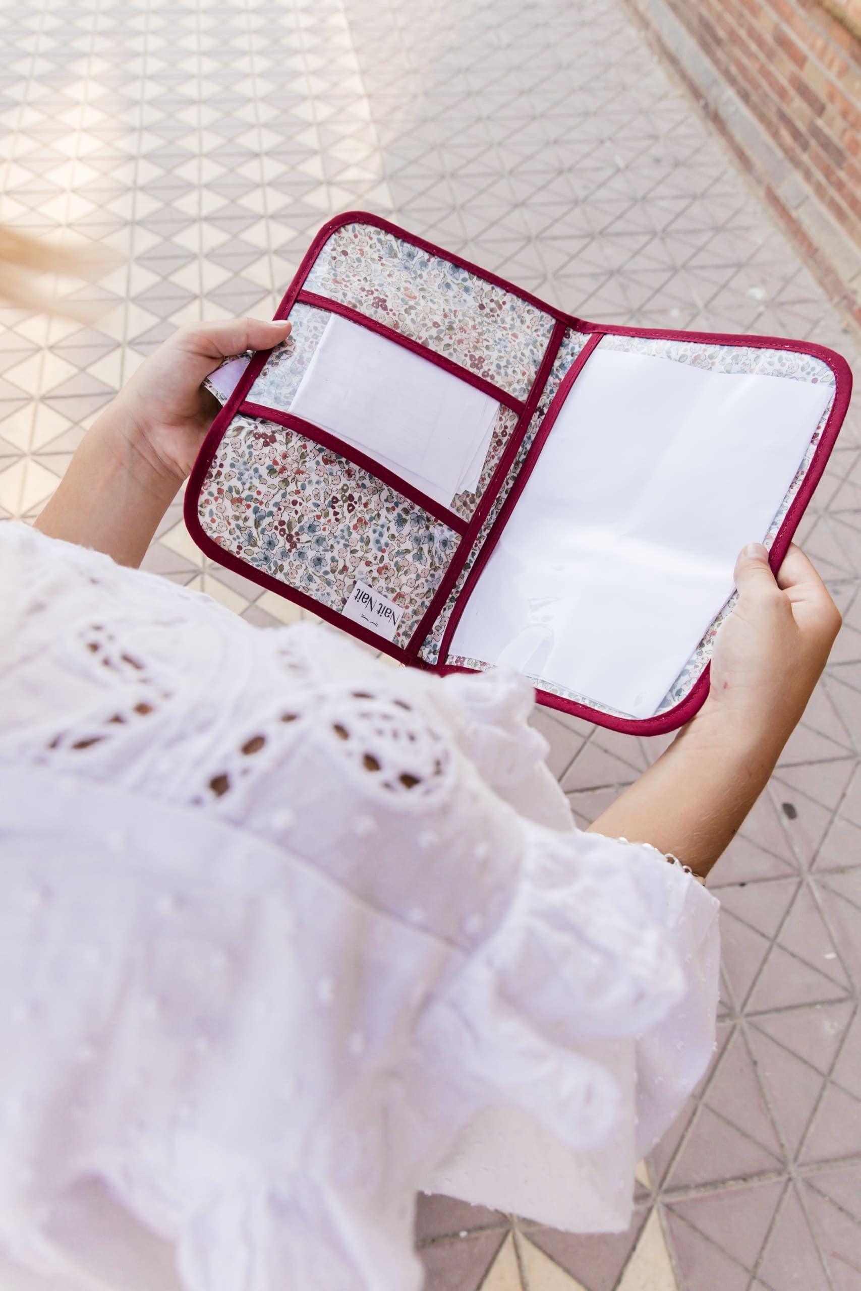 White Burgundy Document Holder