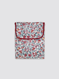 Matelas à langer à poches, velours côtelé fleuri, bordeaux