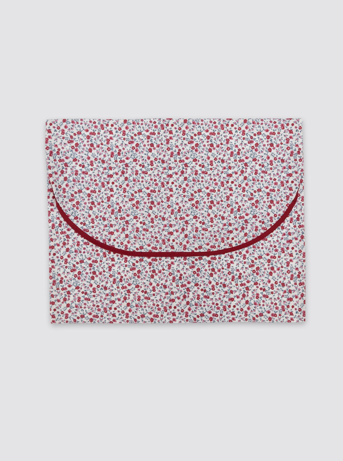 Grand sac à vêtements en velours côtelé à motif floral, bordeaux