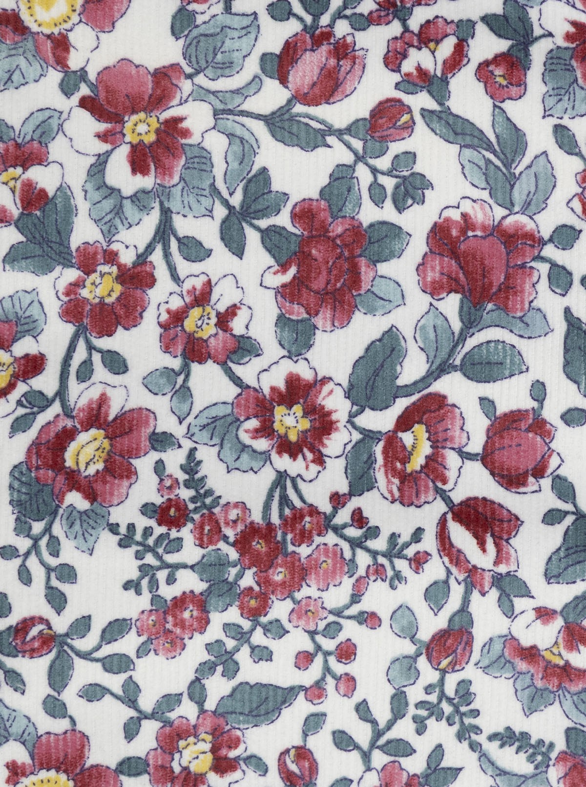 Sac organisateur de vêtements en velours côtelé bordeaux à motif floral