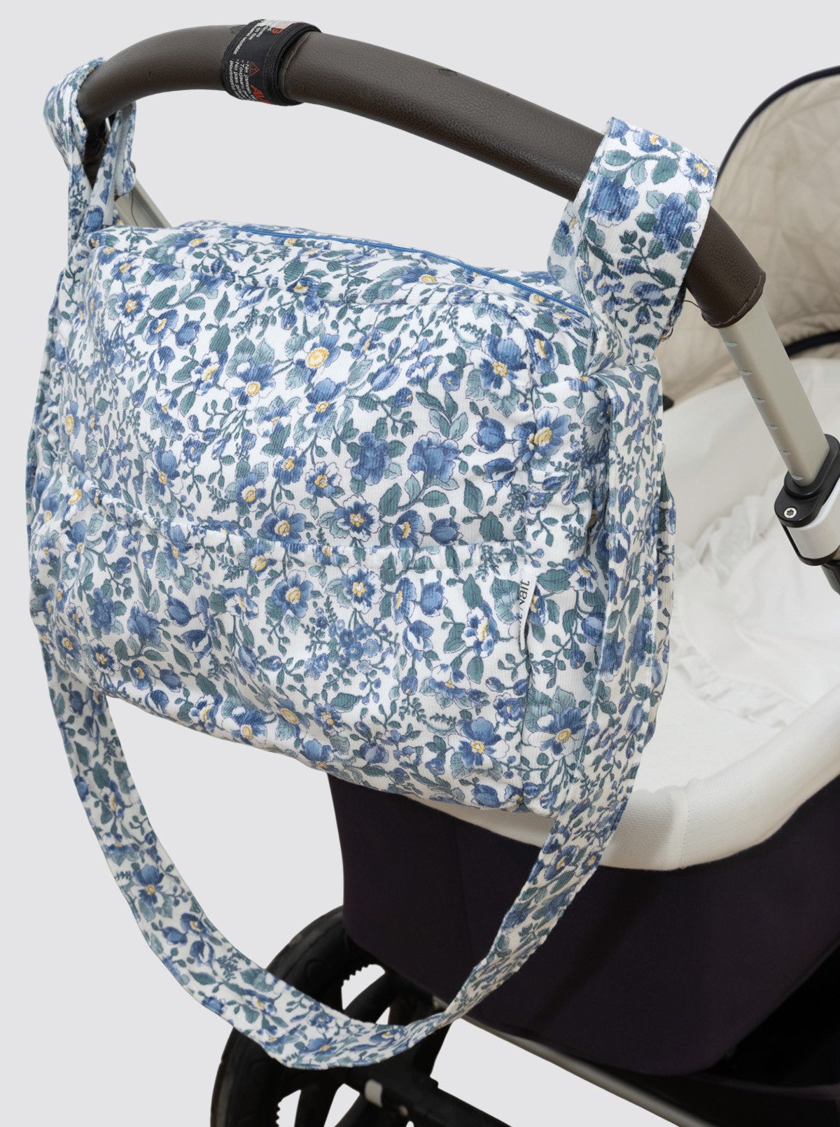 Bolsa de Carro Grande Flor Pana Azul