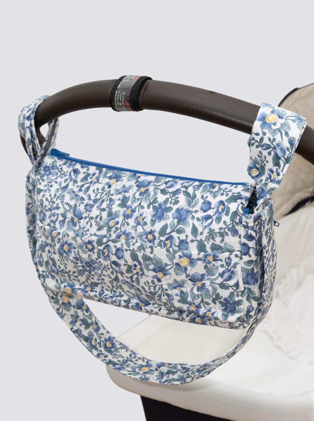 Bolsa de Carro Pequeña Flor Pana Azul