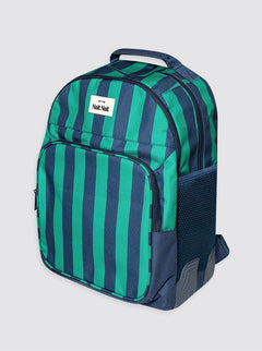 Mochila Grande Rayas Marino y Verde