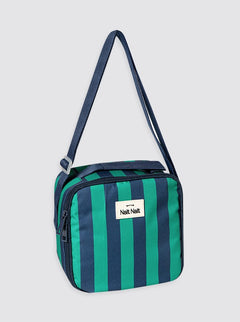 Bolsa Térmica Cuadrada Rayas Marino y Verde