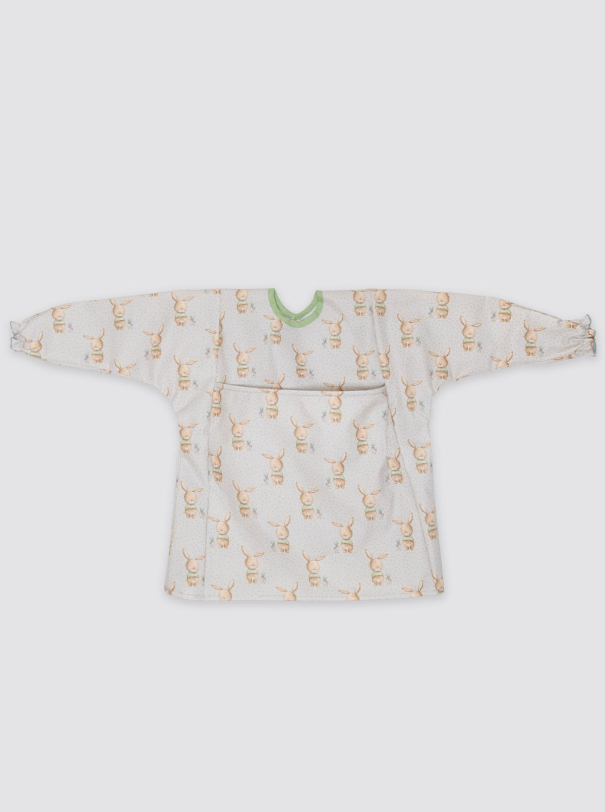 Baby bib with pocket, rabbit and duck