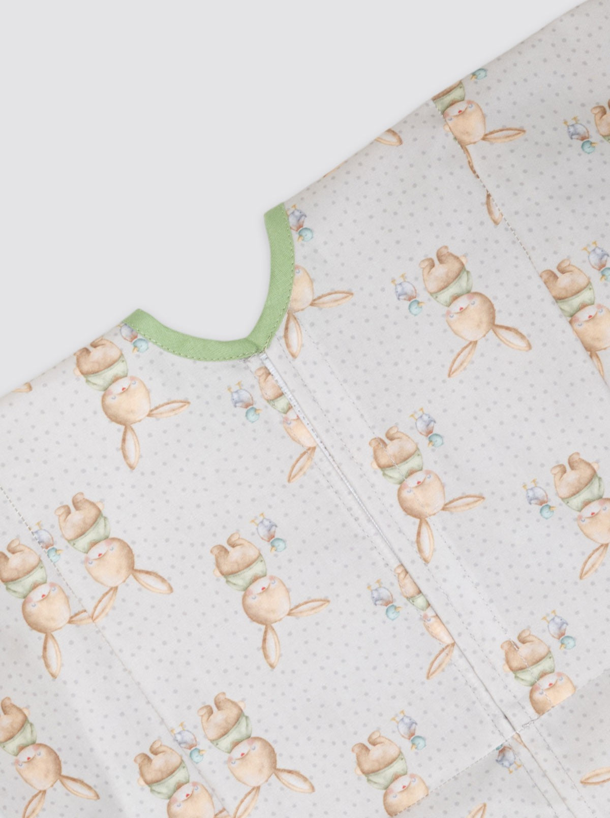 Baby bib with pocket, rabbit and duck