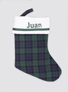 Calcetín Pequeño Navidad Balmoral Marino y Verde