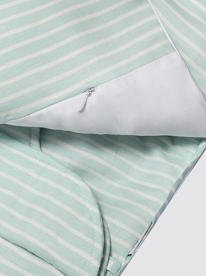 Funda para hamaca Con Saco Rayas Horizontales Verde Agua