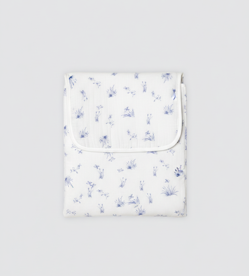 Cambiador con Bolsillos Toile de jouy Pájaros