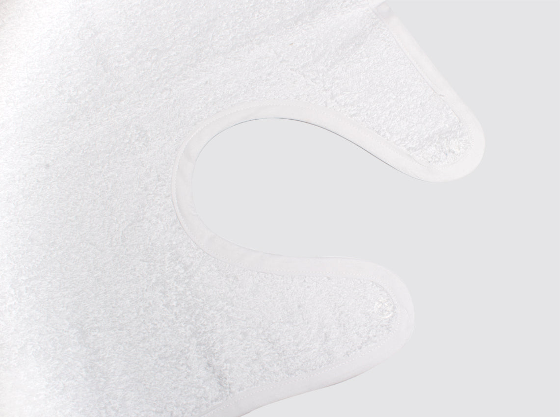 Toalla Baño Bebé Tira Bordada Blanca