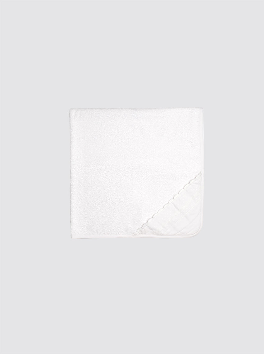 Toalla Baño Bebé Tira Bordada Blanca