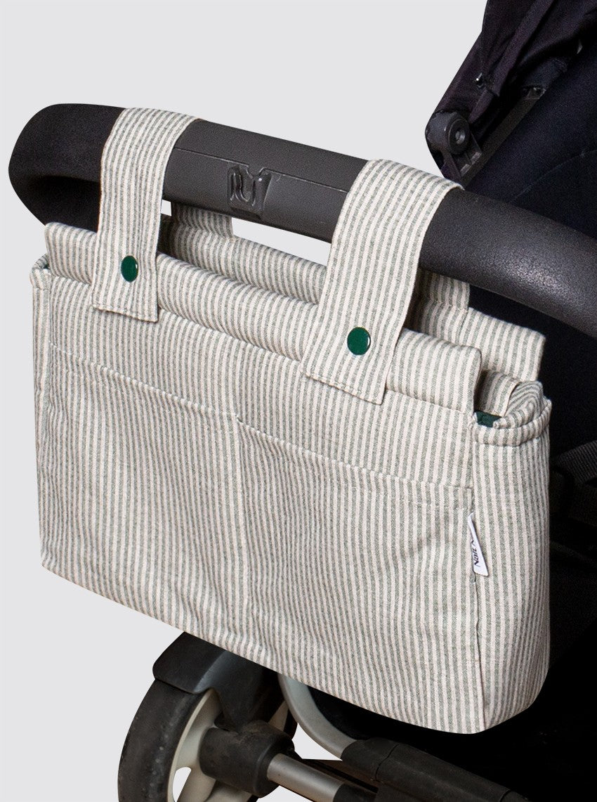 Bolsa de Carro Pequeña Lino Rústico Rayas Verde