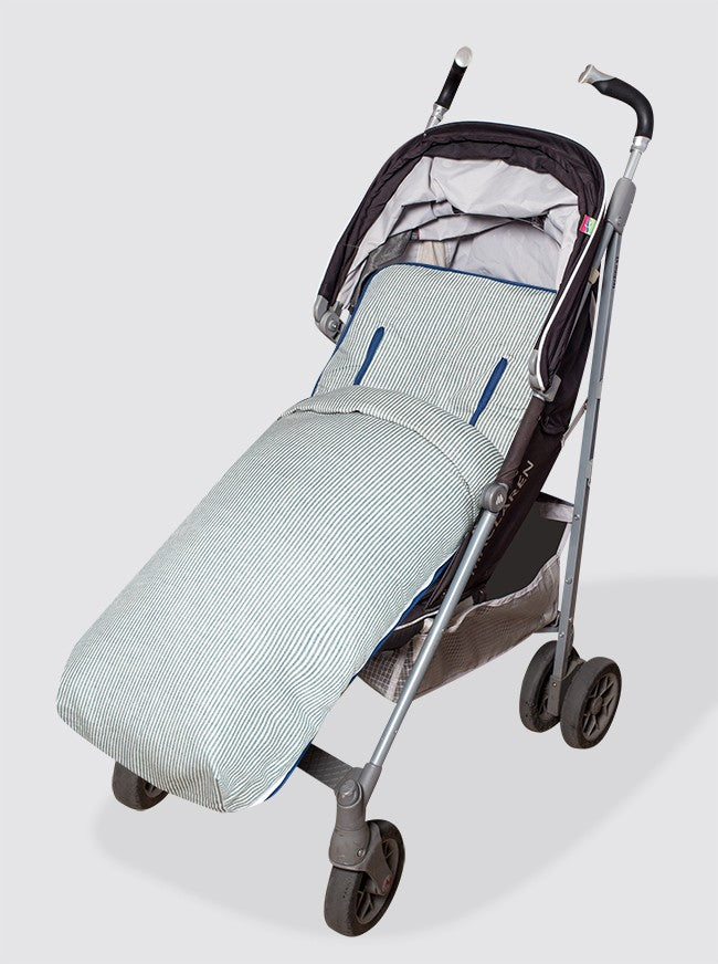 Funda con Saco Silla Ligera Lino Rústico Rayas Marino