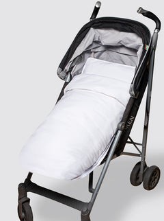 Lightweight Stroller Cover with Footmuff, White Piqué