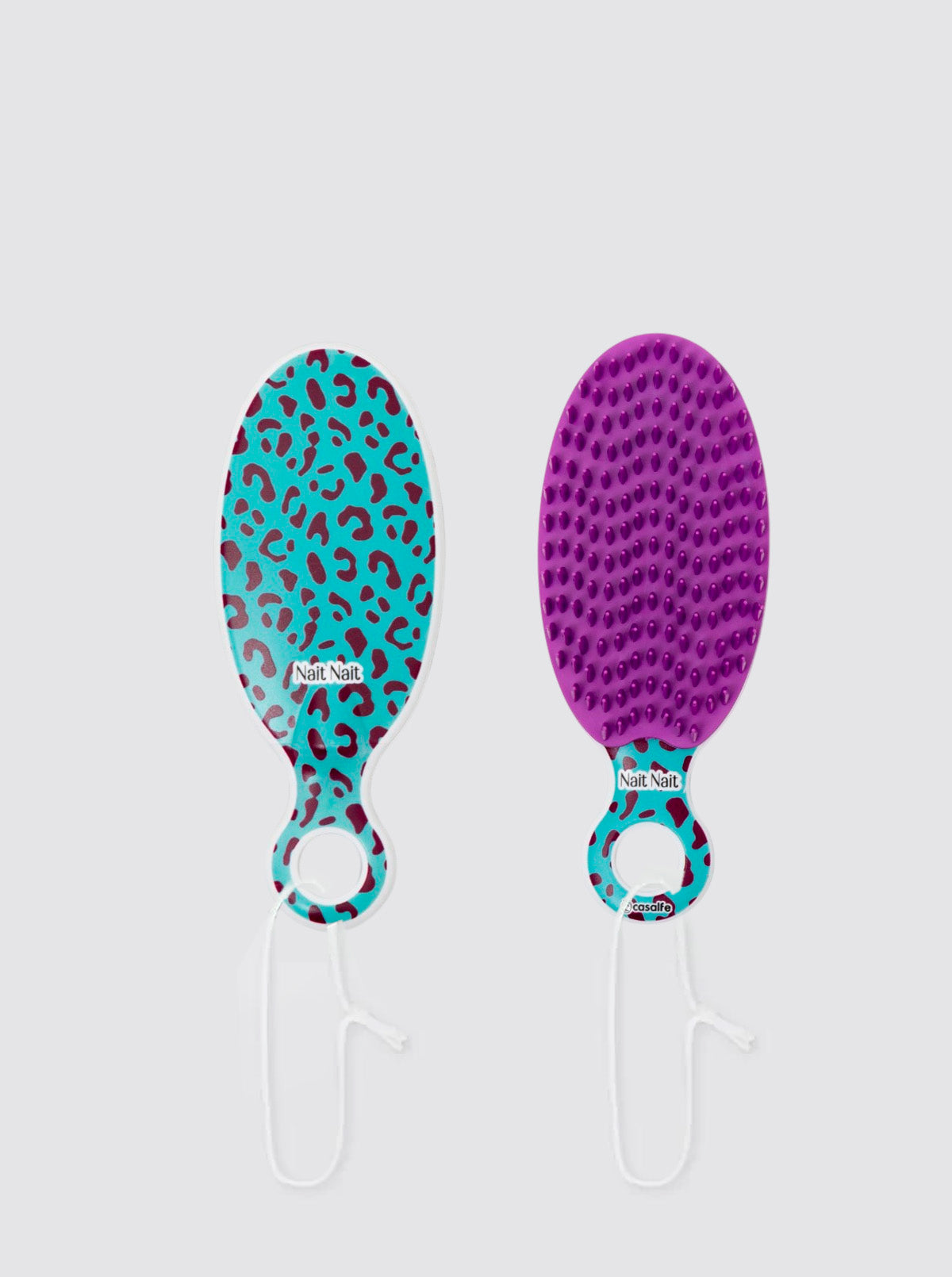 Cepillo Escurridor Animal Print Leopardo Morado