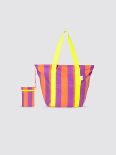 Bolsa de Playa Pequeña Rayas Tarifa Rosa