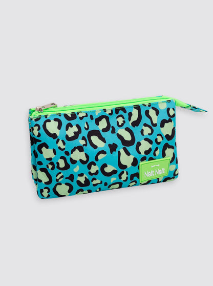 Estuche Portalápices Leopardo Verde Flúor