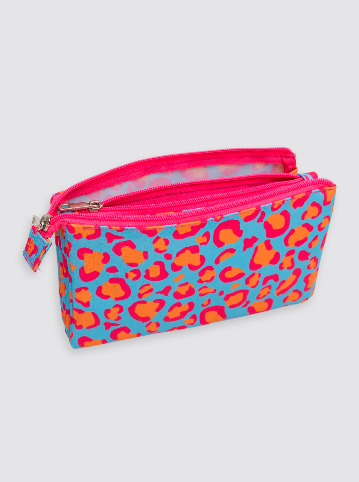 Estuche Portalápices Leopardo Rosa Flúor