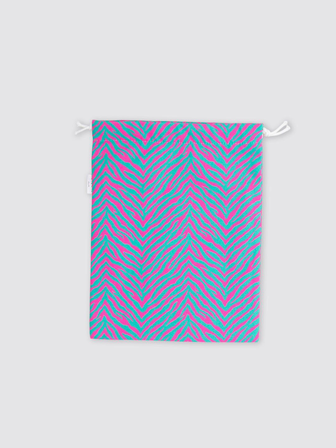 Talega Pequeña Animal Print Cebra Turquesa