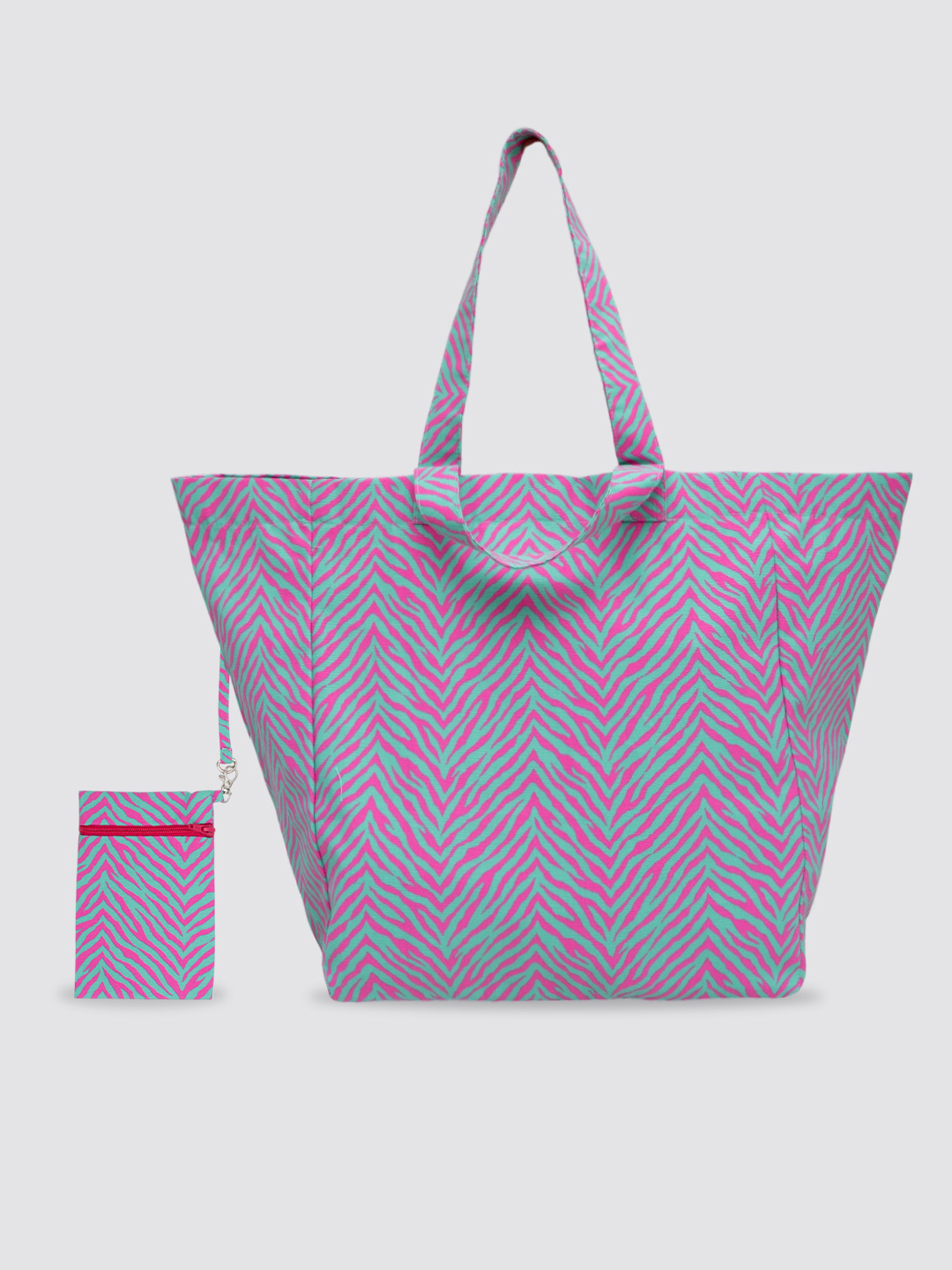 Bolsa de Playa EXTRA Grande Animal Cebra Turquesa