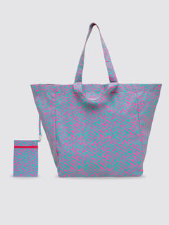 Bolsa de Playa EXTRA Grande Animal Cebra Turquesa