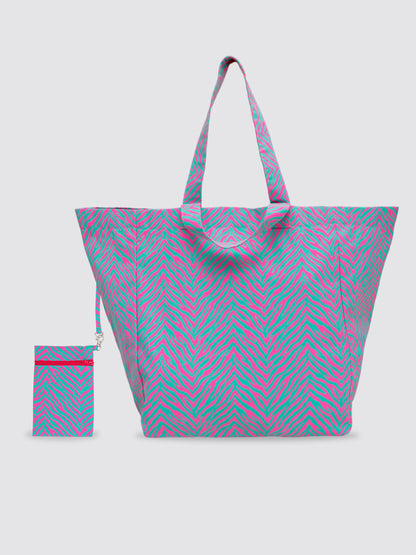 Bolsa de Playa EXTRA Grande Animal Cebra Turquesa