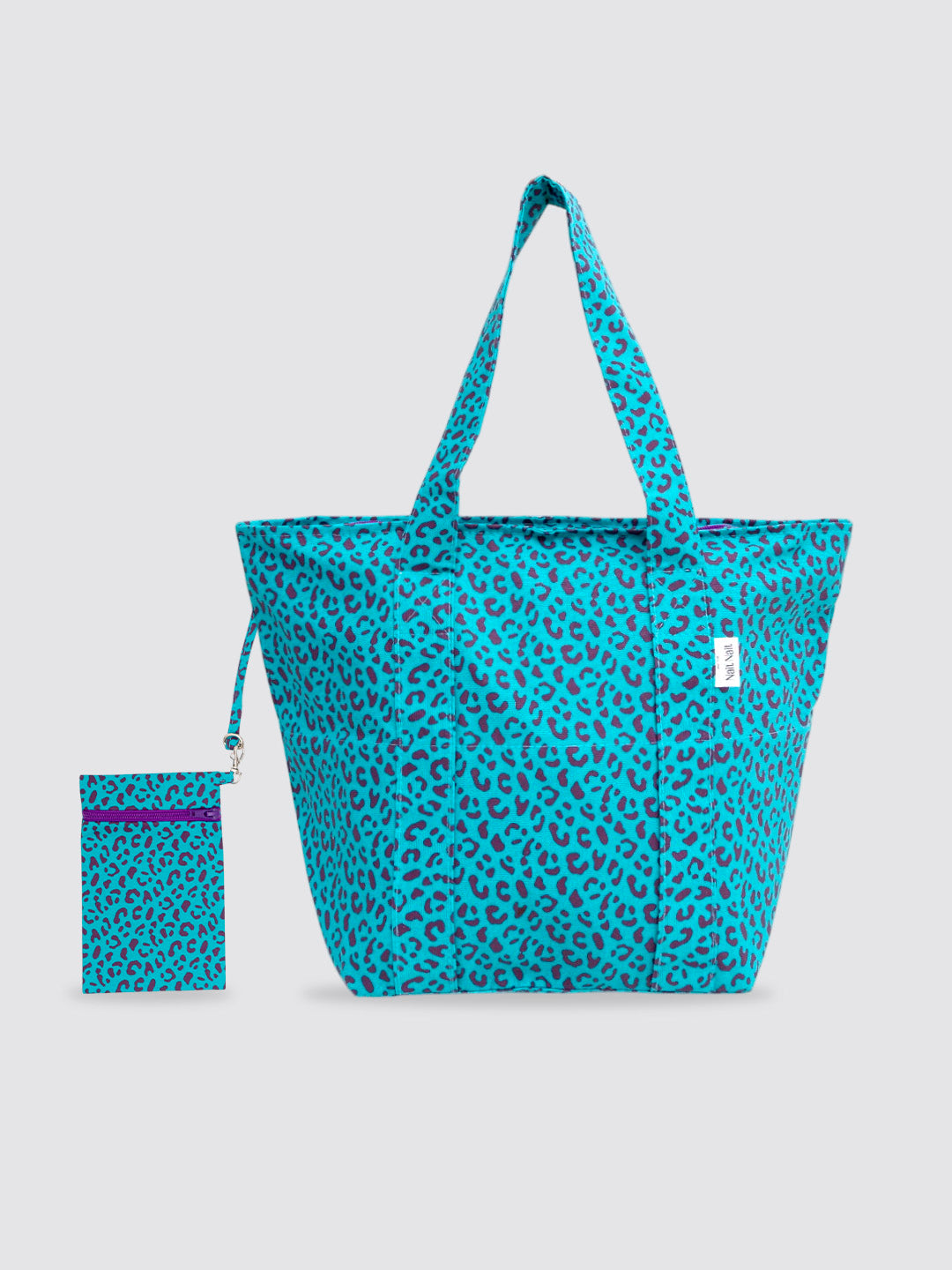 Bolsa de Playa Grande Animal Print Leopardo Morado