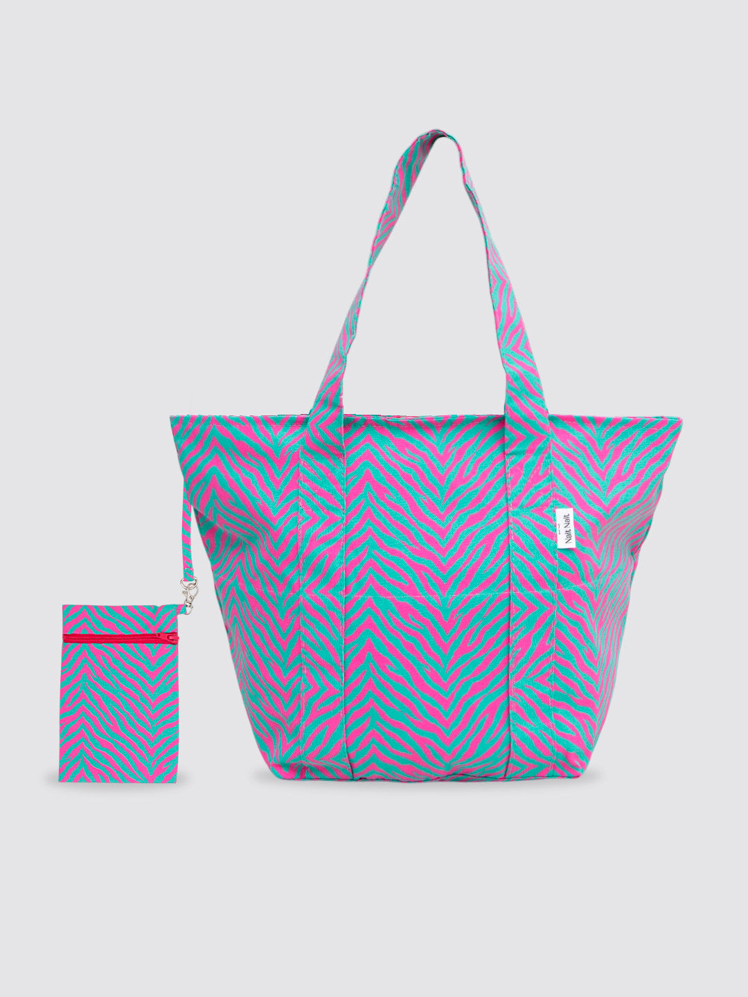 Bolsa de Playa Grande Animal Print Cebra Turquesa