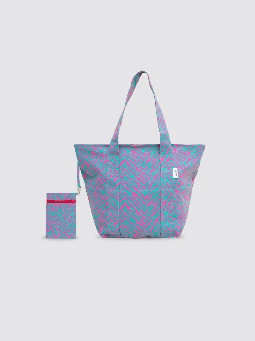 Bolsa de Playa Pequeña Animal Print Cebra Turquesa