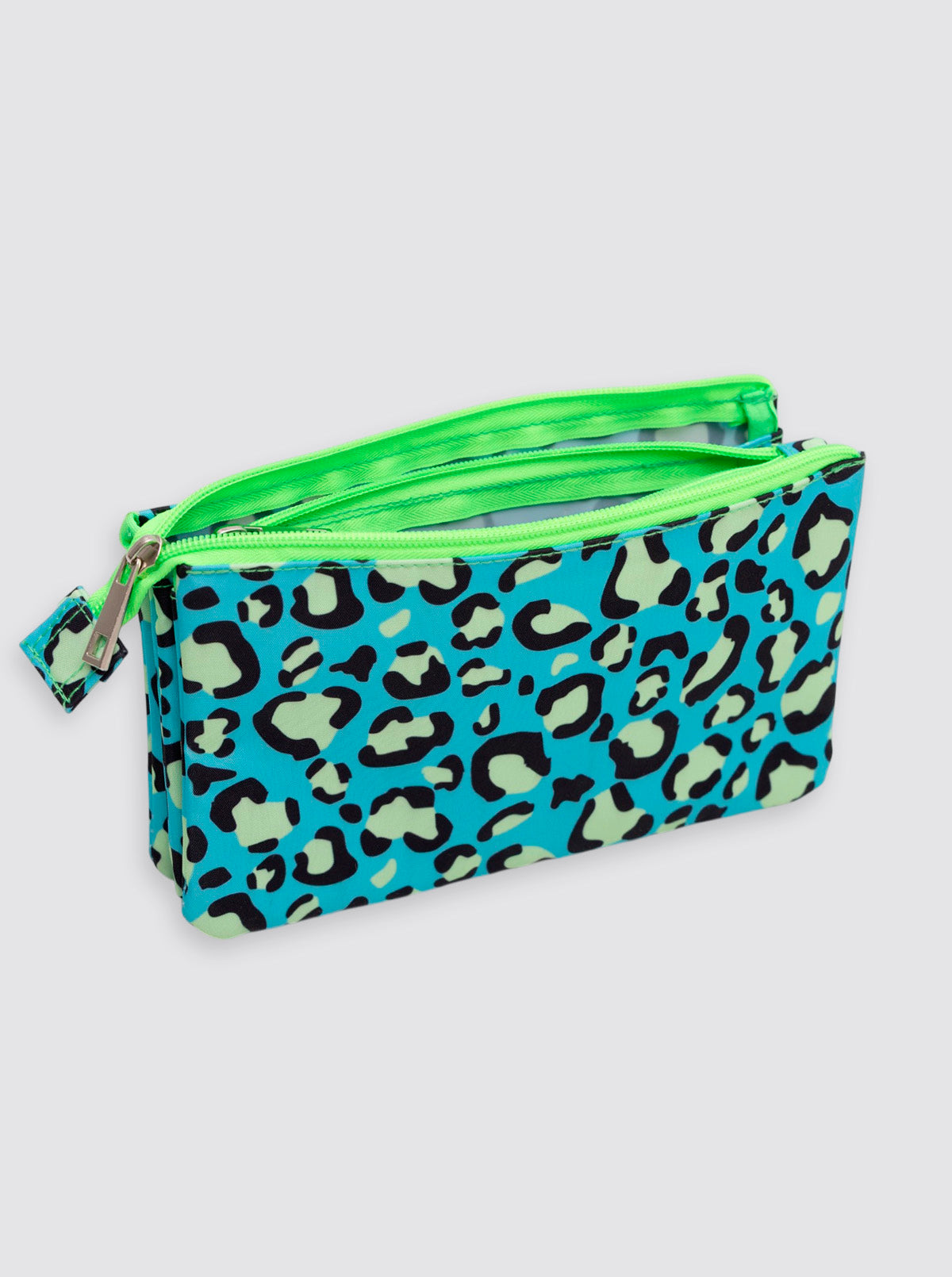 Estuche Portalápices Leopardo Verde Flúor