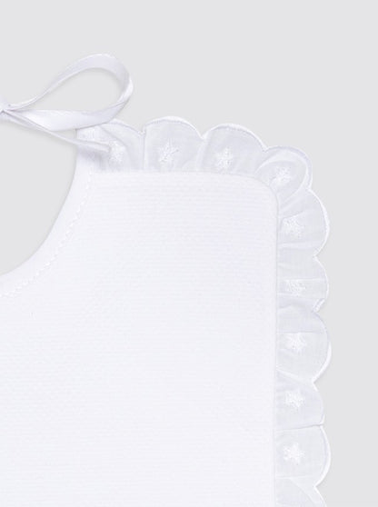 Bavoir imperméable en tissu éponge grand format avec bordure en étoile brodée