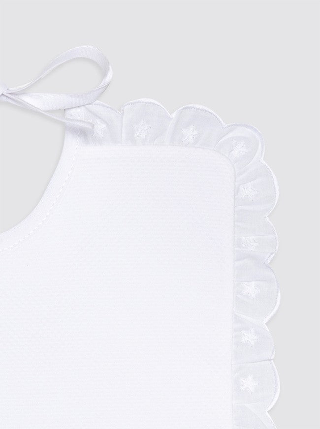 Large Waterproof Terry Cloth Bib with Embroidered Star Trim 