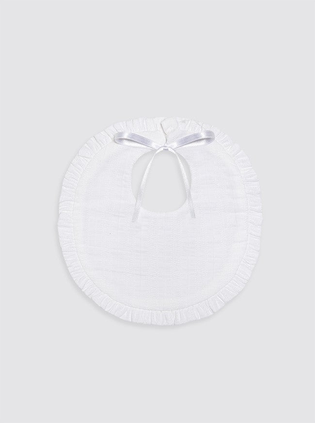 Round Waterproof Terry Cloth Bib with Lists 
