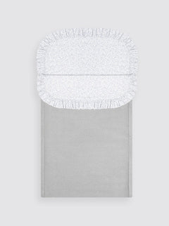 Sac de couchage d'hiver gris en maille avec drap-housse à motifs floraux et ouate amovible - Berceau