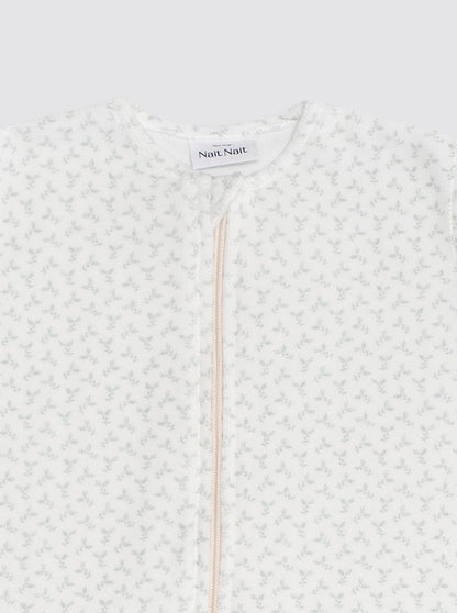 Pyjama à bulles à manches et fleurs vertes
