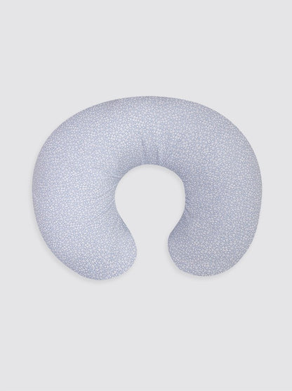 Funda Cojín Lactancia Azul Flor Blanca