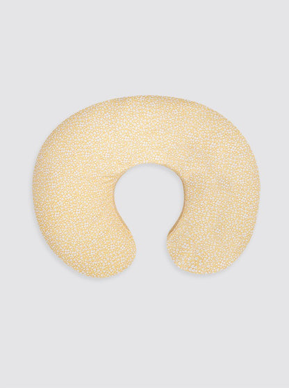 Coussin d'allaitement jaune à fleurs blanches