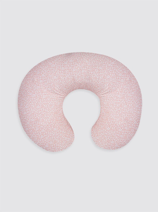 Coussin d'allaitement à fleurs roses et blanches